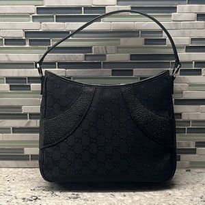 Gucci GG Monogram Canvas and Leather Shoulder Bag
